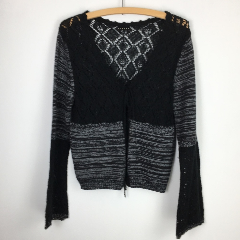 Vintage Y2K Boho Lacy Knit Cardi Cami Combo SISLEY